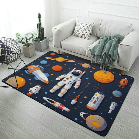 Space Astronaut Cartoon Carpet Style Living Room Bedroom Rug Modern 3d Entry Door Mats Household