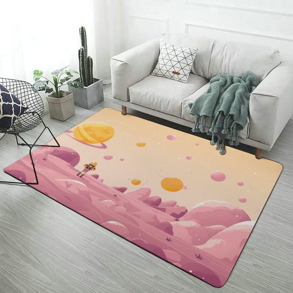 Space Astronaut Cartoon Carpet Style Living Room Bedroom Rug Modern 3d Entry Door Mats Household
