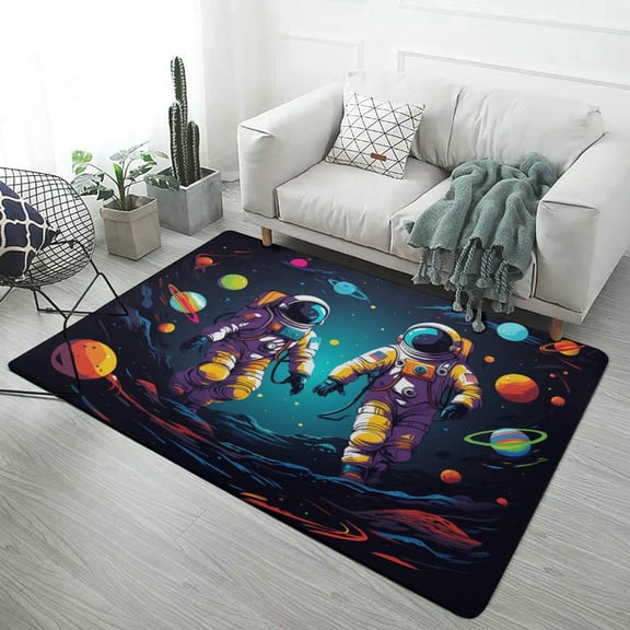 Space Astronaut Cartoon Carpet Style Living Room Bedroom Rug Modern 3d Entry Door Mats Household
