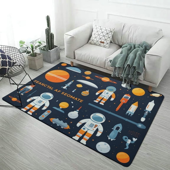 Space Astronaut Cartoon Carpet Style Living Room Bedroom Rug Modern 3d Entry Door Mats Household