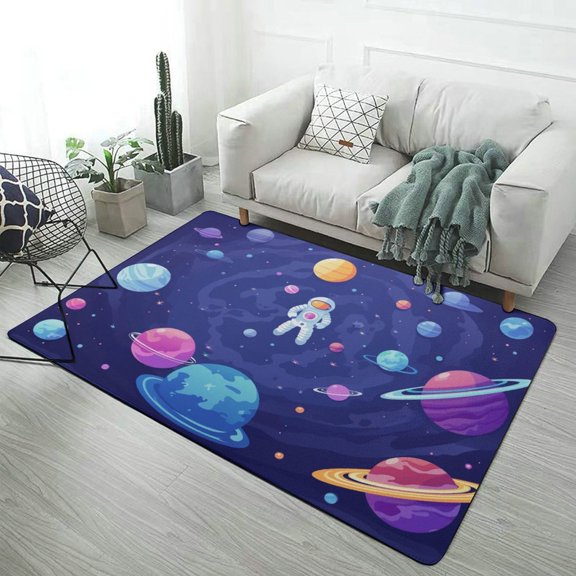 Space Astronaut Cartoon Carpet Style Living Room Bedroom Rug Modern 3d Entry Door Mats Household