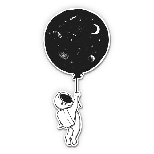 Space Astronaut Galaxy - 12" Vinyl Sticker Waterproof Decal