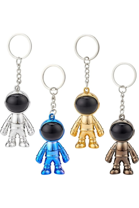 Space Astronaut Keychain 4 Color Creative Astronaut Key Chain Backpack Charms Space Keychain Car Key Chain for Office Keychain Purse Pendant Handbag Backpack Decoration 1box