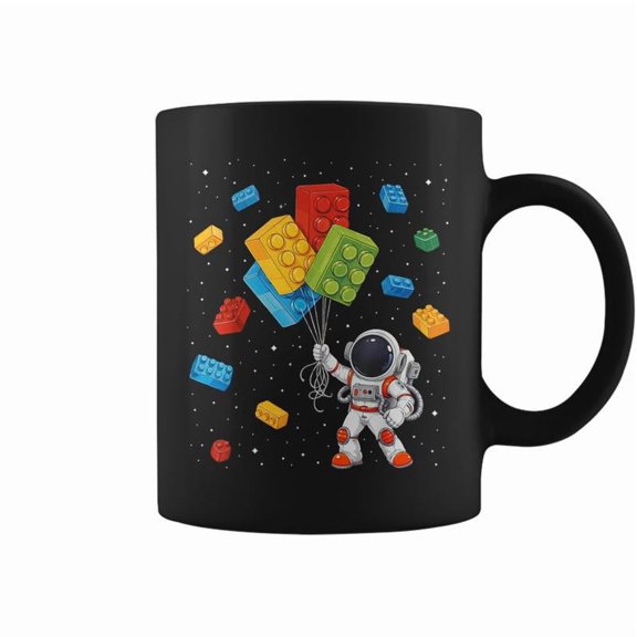 Space Astronaut Master Builder Boy Building Blocks Coffee Mugs