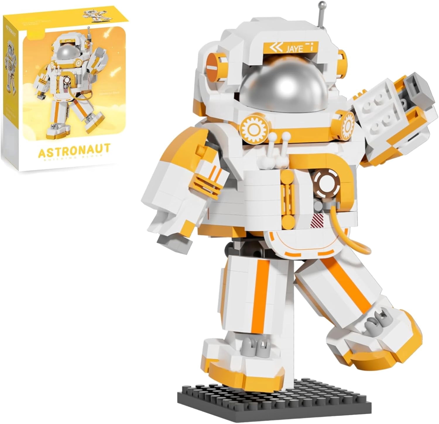Space Astronaut Mini Building Set, Yellow Micro Blocks Small Toys ...