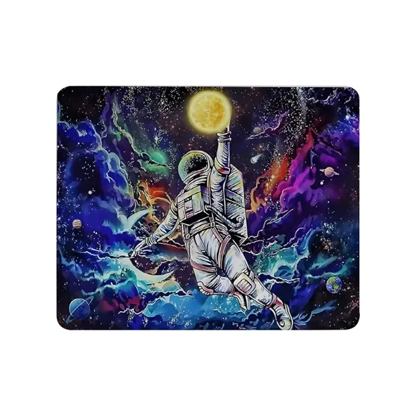 Space Astronaut Mouse Pad, Small Cool Galaxy Gamer Mouse Pad, Cool Gaming Mousepad Accessories for Desk, Laptop, Computer, Office, Boys Kids Room Decor, 9.5x7.9 Inch