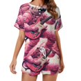 thumbnail image 1 of Space Astronaut Pajama Set for Women 2 Piece Sleepwear Loungewear Short Sleeve, 1 of 7