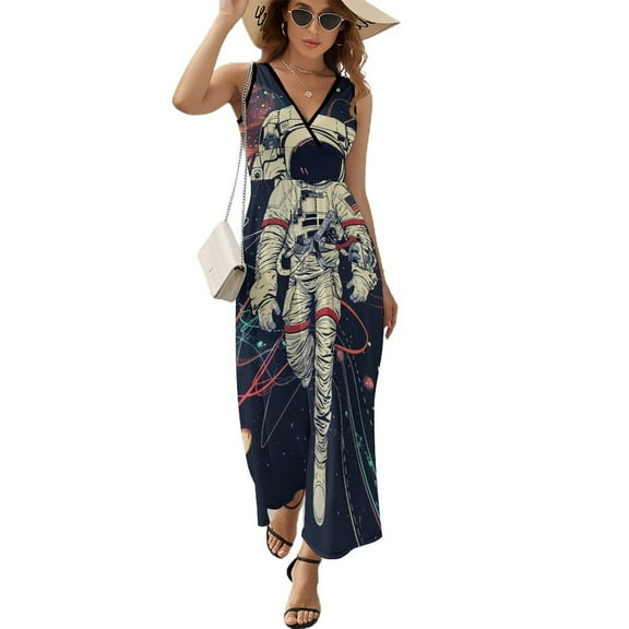Space Astronaut Pattern Design Sleeveless Dress Summer Clothes for Women Women's Clothing 2025
