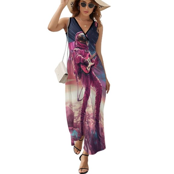 Space Astronaut Pattern Design Sleeveless Dress Summer Clothes for Women Women's Clothing 2025