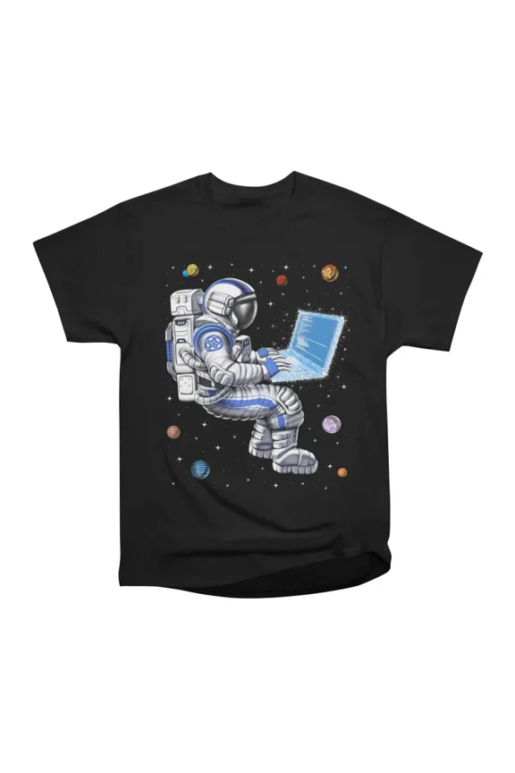 Space Astronaut Programmer T-Shirt Tee Gift For Him Merch For Her Apparel For Friend
