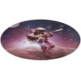 thumbnail image 1 of Space Astronaut Round Small Area Rug, Print Non Slip Washable Floor Mat, Soft Throw Rug for Living Room, Powder Room Entryway, Bathroom, Bedside, 1 of 7