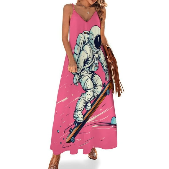 Space Astronaut Sleeveless Dress Woman Fashion Long Dresses Women's Summer Suit Dress Summer 2025 Women