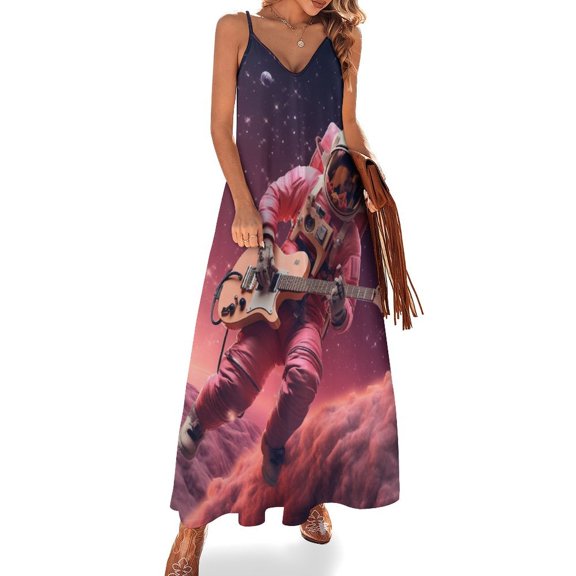 Space Astronaut Sleeveless Dress Woman Fashion Long Dresses Women's Summer Suit Dress Summer 2025 Women