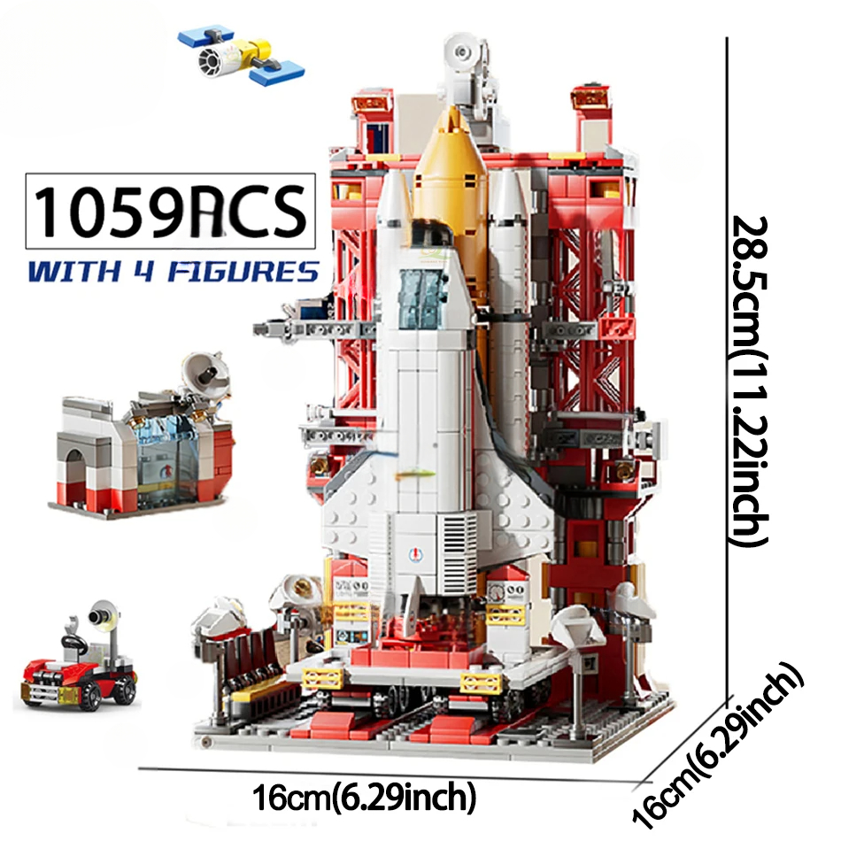 Space Aviation Manned Rocket Building Blocks With Astronaut Figure City ...