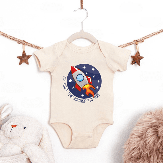 Space Baby Bodysuit, First Trip Around the Sun Infant Outfit, Newborn ...