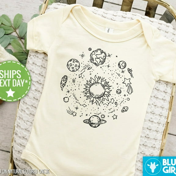 Space Baby Onesies, Outer Space Theme Baby Bodysuit, Solar System Onesies Cute Baby Onesie, BABY BODYSUIT LAT 4424
