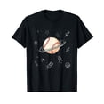 thumbnail image 1 of Space Baseball player Planet Saturn Ring Galaxy Space T-Shirt, 1 of 5