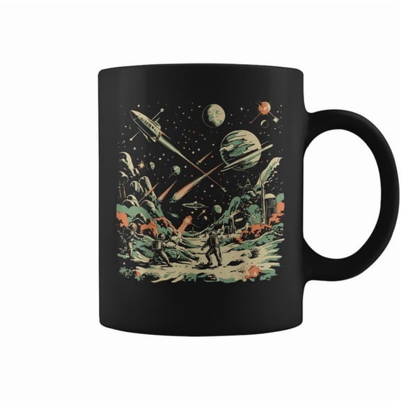 Space Battle Retro SciFi Fighter Galaxy War Coffee Mugs
