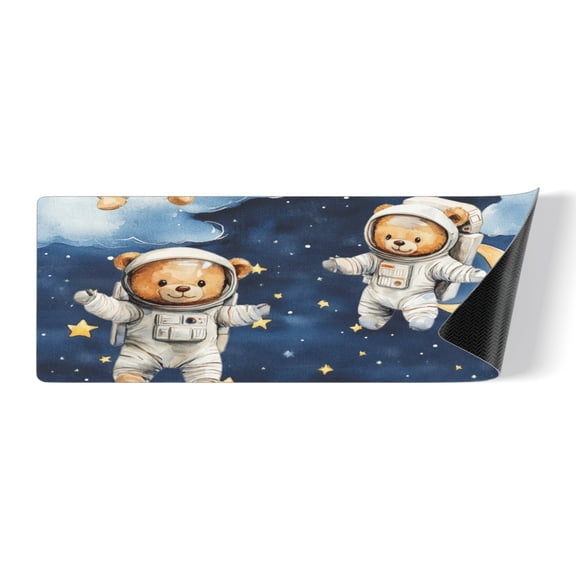 Space Bear Rubber Rectangular Kitchen Mat