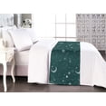 thumbnail image 1 of Space Bed Runner, Astrology Inspired Minimal Moon Stars and Planets Pattern Modern Galaxy Themed, Decorative Accent Bedding Scarf for Hotels Homes & Guest Rooms, King, Dark Teal White, by Ambesonne, 1 of 3
