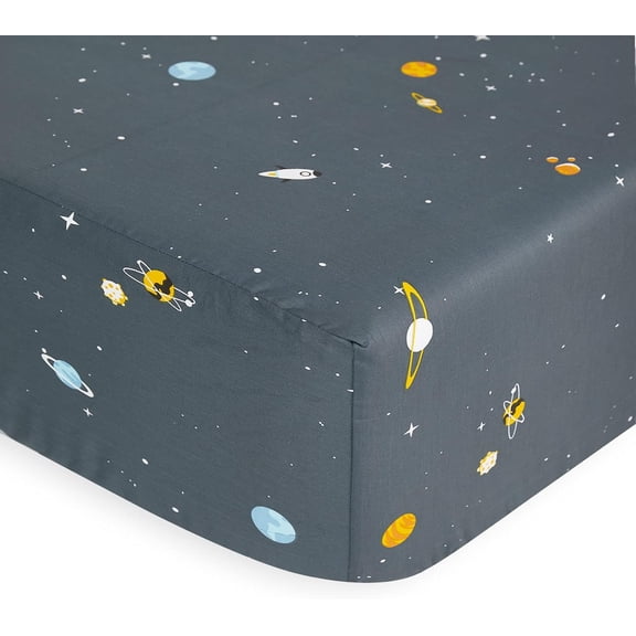 - Space Bed Sheets for Boys, 100% Cotton, 4-Piece Sheet Set Kids, Galaxy Celestial Stars Rockets Planets Pattern Printed Bedding, Deep Pocket, Gray, Twin Size$$Home Decor, Kitchen, & Other