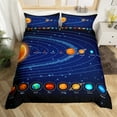 thumbnail image 1 of Space Bedding Set King Size Solar System Duvet Cover Universe Themed Comforter Cover for Teens Outer Space Bedding Blue Space Galaxy Starry Sky Planet Print Bedspread Cover, 1 of 4