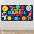 thumbnail image 1 of Space Birthday Vinyl Banner Personalized, 1 of 3