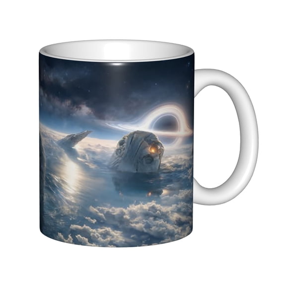 Space Black Hole Ceramic Coffee Mug 11oz, Fantasy Universe Galaxy Outer Space Ceramic Tea Cup, Sci-Fi Astronomy Gift Mug for Coffee Lovers