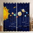 thumbnail image 1 of Space Blackout Curtains Solar System Curtains, Outer Space Window Curtains for Teens Universe Themed Bedroom Curtains Blue Space Galaxy Starry Sky Curtains,2 Panels 52"Wx63"L, 1 of 5