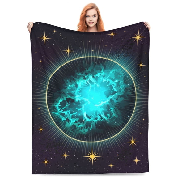 Space Blanket, Galaxy Super Soft Plush Throw Blanket, Warm Fuzzy Flannel for Bed Couch Travel 50x40