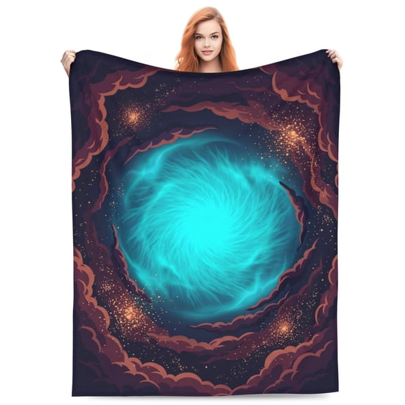 Space Blanket, Galaxy Super Soft Plush Throw Blanket, Warm Fuzzy Flannel for Bed Couch Travel 50x40