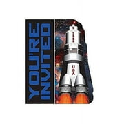 Paper Art Space Blast Foldover Invitations, 8 Per Pack, Includes: Size 5 x 4