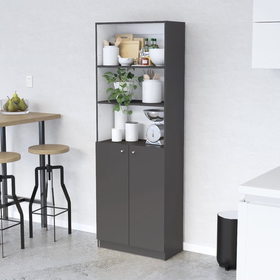 Space Bookcase With Functional Design - 2-door Concealed Storage