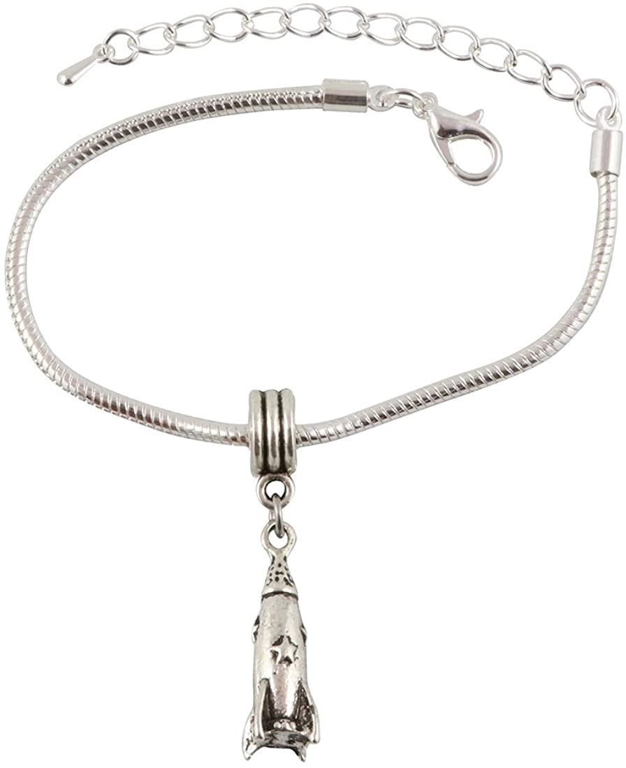 Space Bracelet Rocket Gift Gifts for Women and Men Jewelry Jewlry Space Rocket Ship NASA Rocketship Charm Accessories Stuff Gift for Men Women Decor