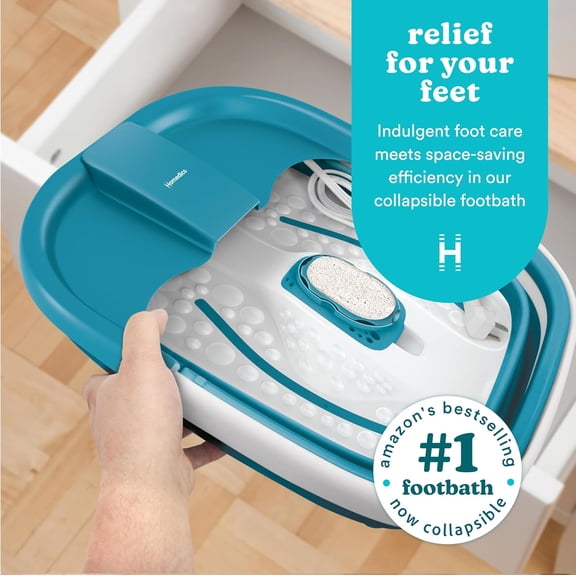 Space Bubble Mate Collapsible Foot Spa with Heat and Bubble Massage