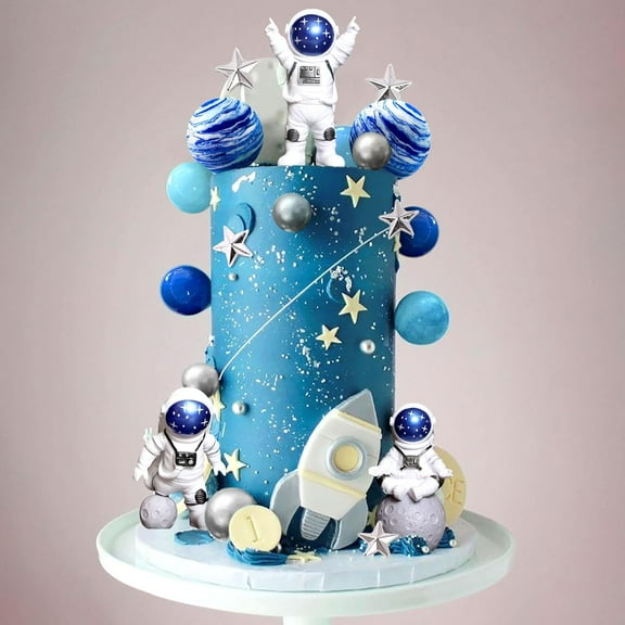 Space Cake Decoration Set - Astronaut Planet 3D Accessories Combination Multi-layer Creative Baking Decorations