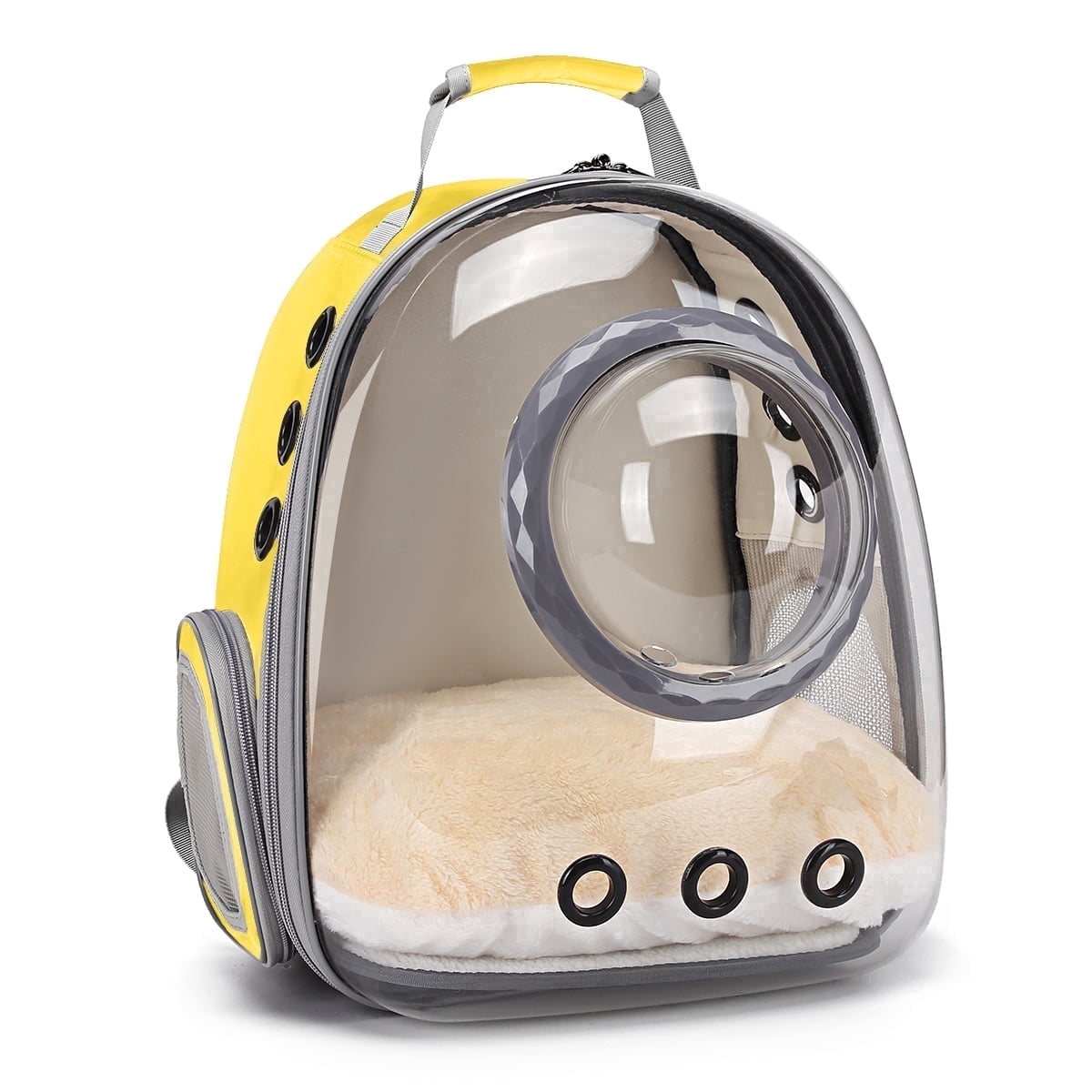 Space Capsule Bubble Dome Pet Carrier Backpack with Extra Soft Pillow, 12 lb Limit, Pink