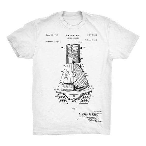 Space Capsule Patent 100% Cotton Premium T-Shirt