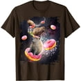 thumbnail image 1 of Space Capybara Riding Donut Galaxy Theme Unisex T-Shirt for Men Women Kids Toddler,Dark Chocolate Color,Size XL, 1 of 5