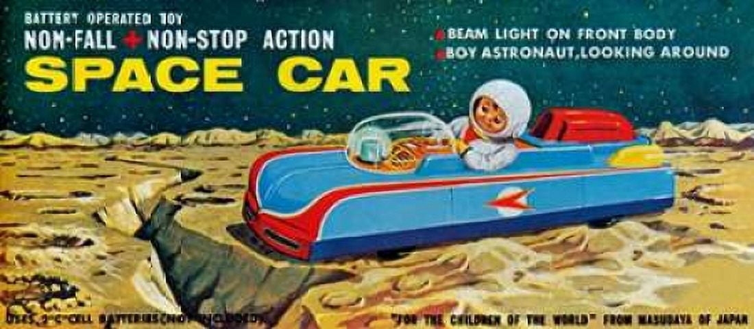 Space Car Canvas Art - Retrobot (24 x 48)