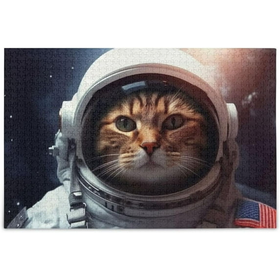 Space Cat Jigsaw Puzzles 500 PiecesPuzzles for Adults Family Game Intellective Toys Wall Art Work for Educational Gift Home Decor