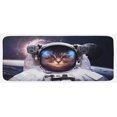 thumbnail image 1 of Space Cat Kitchen Mat, Kitten in Galaxy Outer World with Stars Cosmology Cluster Zodiac Image, Plush Decorative Kitchen Mat with Non Slip Backing, 47" X 19", White and Dark Blue, by Ambesonne, 1 of 1