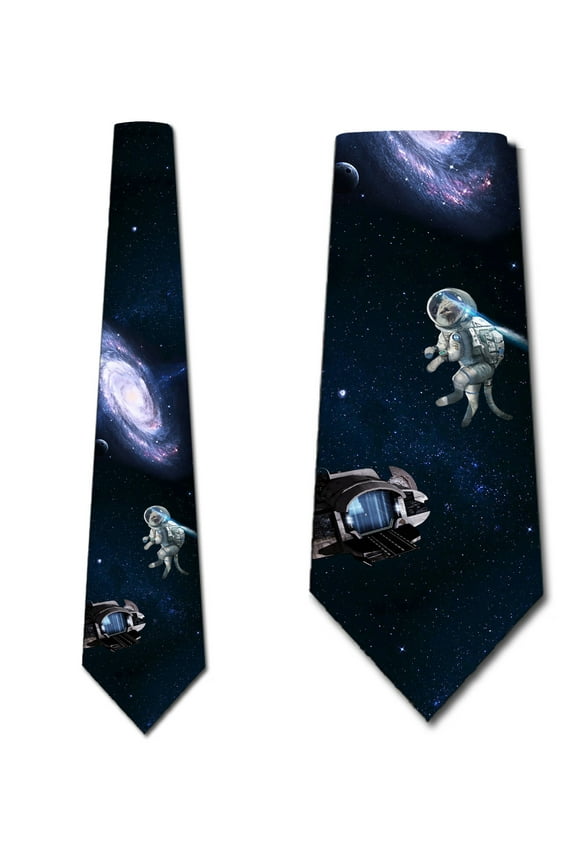 Space Cat Ties Mens Necktie Galaxy Tie by Three Rooker