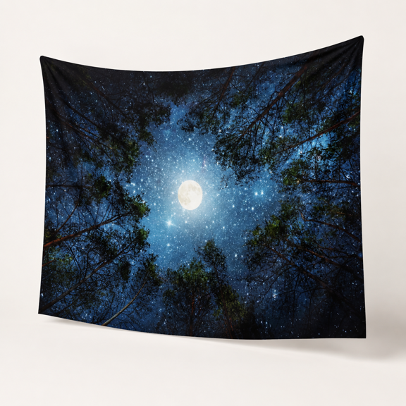 Space Ceiling Tapestry For Bedroom Large Galaxy Forest Wall Hanging