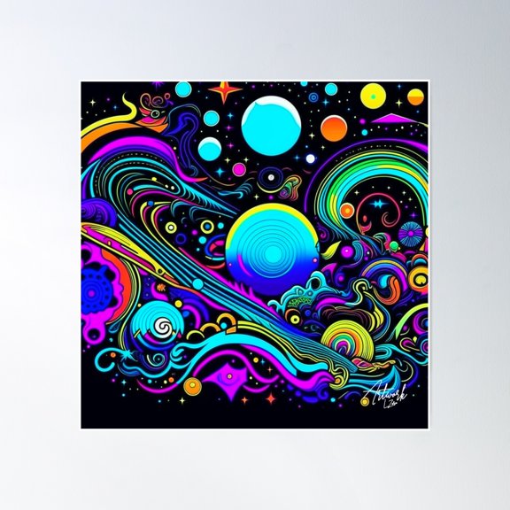 Space Chaos Poster Wall Art, Modern Wall Decor, 16x16 UNFRAMED