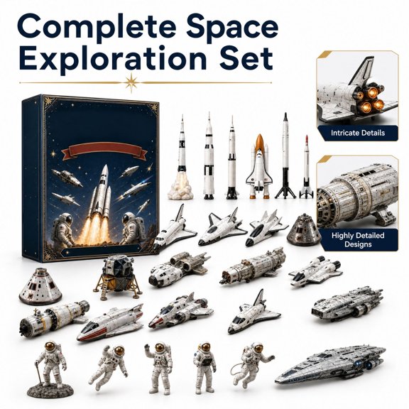 Space Christmas Advent Calendar 2026, Surprise 24 Days Countdown Calendar, Rocket Shuttle Astronaut Model Figurines Display Ornaments