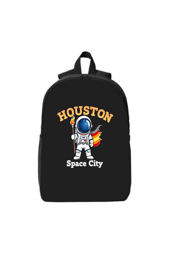 Space City Cartoon Laptop Backpack - Fits 15 " Laptop & iPad Stylish Design with Torch Flames Perfect for Travel