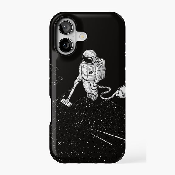 Space Cleaner Astronaut Phone Case 17 16 15 14 13 12 11 Pro Max