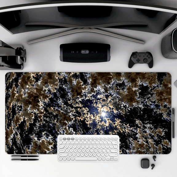 Space Cloud Design Mouse Pad 35.4 x 15.8 Inches Rubber Desk Mat for Office Gaming Home Use