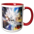 thumbnail image 1 of 3drose, Space Clouds Craft a Rather Primitive Space Craft Engages Warp Drive as Stars Streak, 15oz Two-tone Red Mug, 1 of 6